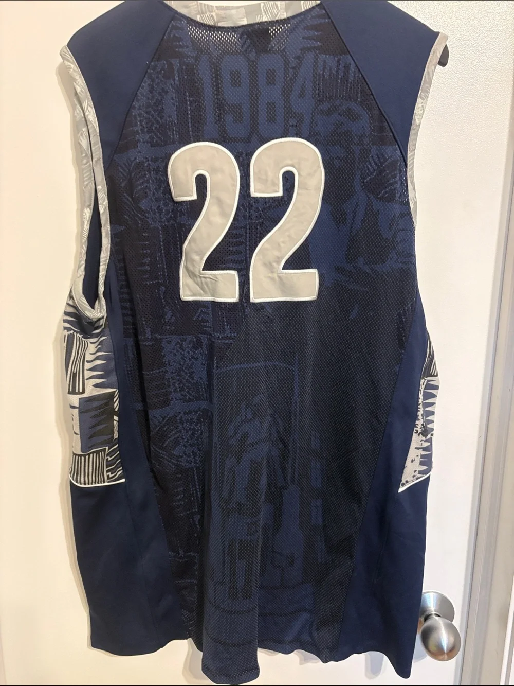 Jordan Navy and Gray Georgetown #22 Basketball Jersey